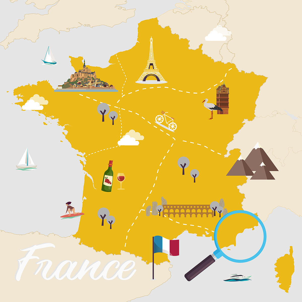 Mapa de armários na França